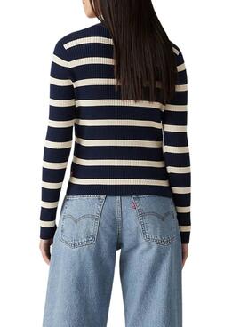 Cardigan Levis Tulip rayas azul marino para mujer