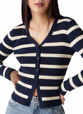 Cardigan Levis Tulip rayas azul marino para mujer