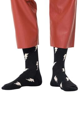 Calcetines Happy Socks Flash negro para mujer y hombre