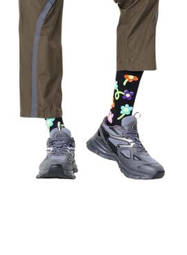 Calcetines Happy Socks Ballon Flower negro para mujer y hombre