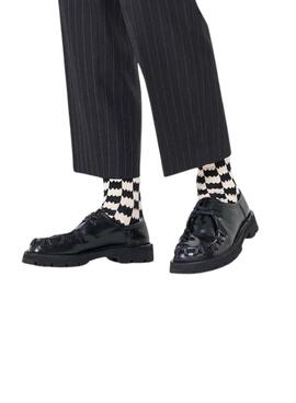 Calcetines Happy Socks Dizzy Check negro y blanco para mujer y hombre