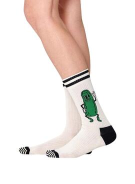 Calcetines Happy Socks Pickles blanco para mujer y hombre