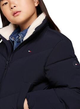 Chaqueta Tommy Hilfiger Teddy Collar Azul niña