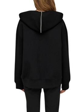 Sudadera Only Tanvi Oversize con cremallera negro para mujer