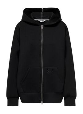 Sudadera Only Tanvi Oversize con cremallera negro para mujer