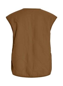 Chaleco Vila Vireteddy camel reversible para mujer