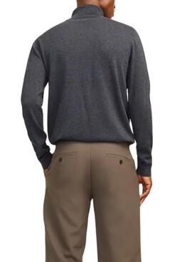 Jersey Jack and Jones Basic cuello vuelto gris para hombre