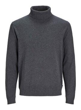 Jersey Jack and Jones Basic cuello vuelto gris para hombre