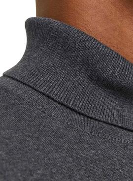 Jersey Jack and Jones Basic cuello vuelto gris para hombre