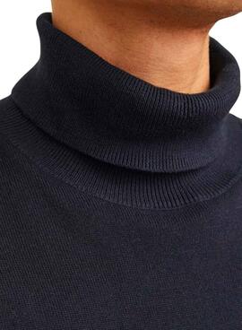 Jersey Jack and Jones Basic cuello vuelto marino para hombre