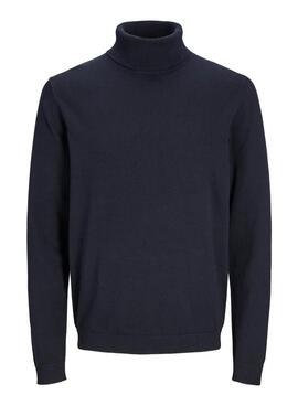 Jersey Jack and Jones Basic cuello vuelto marino para hombre