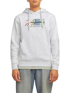 Sudadera Jack and Jones Portland Block con capucha blanco para hombre