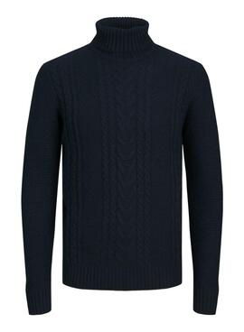 Jersey Jack and Jones Graig cuello vuelto marino para hombre