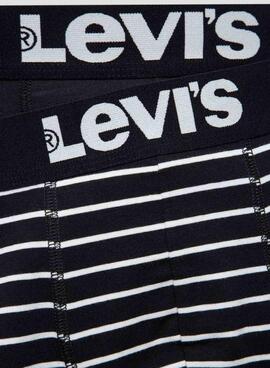 Pack de 2 Calzoncillos Levis estampado de rayas y negro para hombre