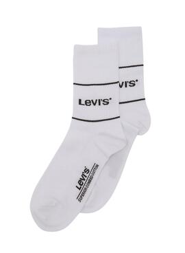 Pack de 2 calcetines Levis logo sport blanco para hombre y mujer