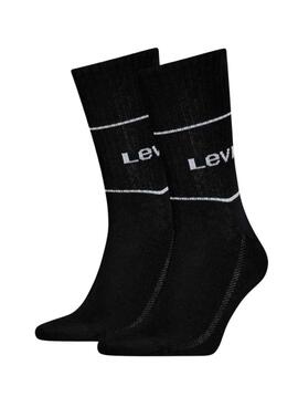 Pack de 2 calcetines Levis logo sport negro para hombre y mujer