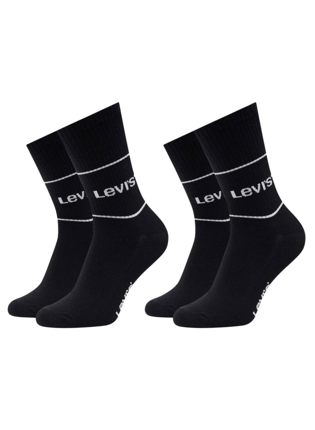 Pack de 2 calcetines Levis logo sport negro para hombre y mujer