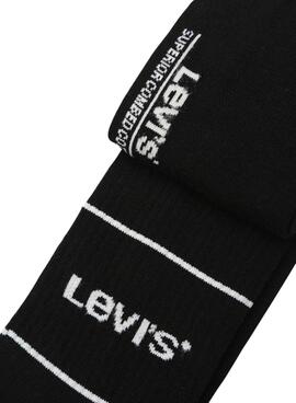 Pack de 2 calcetines Levis logo sport negro para hombre y mujer