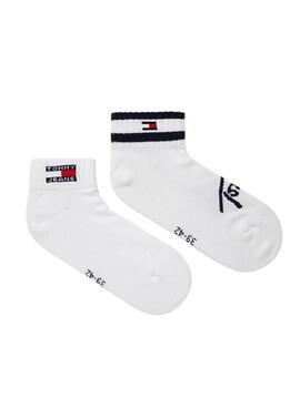 Packs 2 calcetines Tommy Jeans Sports Listas blanco para hombre y mujer