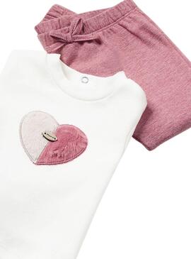 Conjunto Chaqueta Mayoral Corazones Rosa para bebé