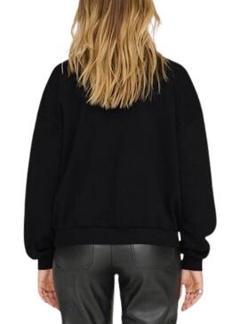 Sudadera Only Frey negra con flecos para mujer