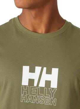 Camiseta Helly Hansen Core verde para hombre