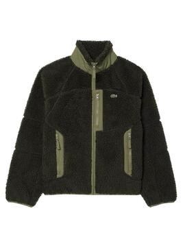 Chaqueta Lacoste borreguillo verde para hombre