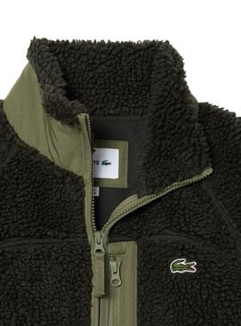 Chaqueta Lacoste borreguillo verde para hombre