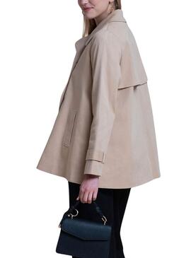 Trench Naf Naf 3/4 beige para mujer