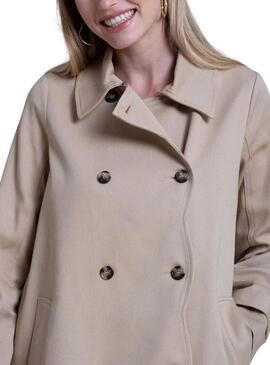 Trench Naf Naf 3/4 beige para mujer