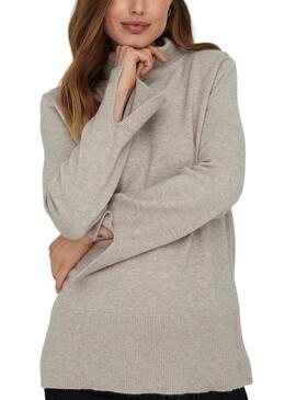 Jersey Only Fia beige para mujer