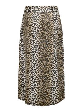 Falda Only Jane tostado leopardo para mujer