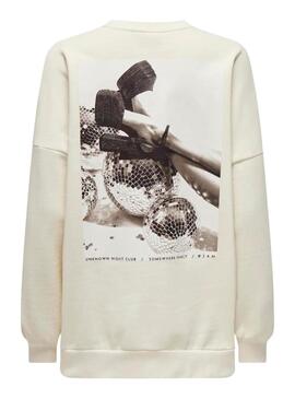 Sudadera Only Daze beige para mujer