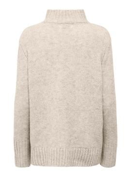 Jersey Only Aya cuello alto para mujer beige