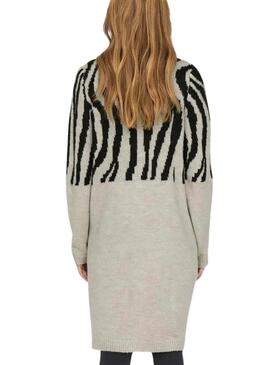 Chaqueta de punto Only Jade zebra beige para mujer