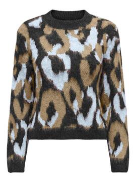 Jersey Only Wild animal print azul y camel para mujer