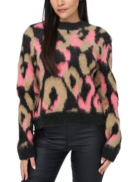 Jersey Only Wild animal print rosa y camel para mujer