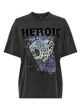 Camiseta Only Lucy Heroic negro para mujer