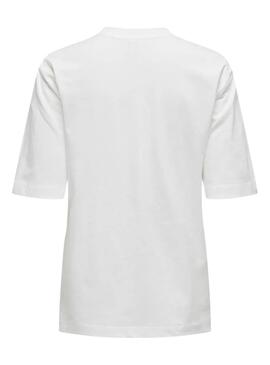 Camiseta Only Katie Create blanco perfume para mujer