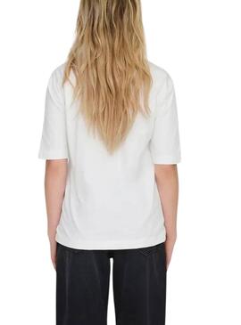 Camiseta Only Katie Create blanco perfume para mujer