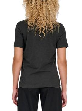 Camiseta Only Nirvana gris y amarillo para mujer