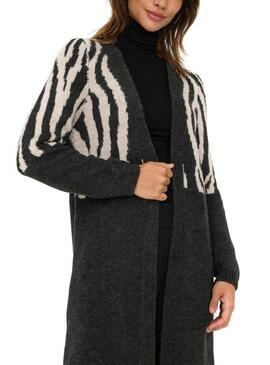 Chaqueta de punto Only Jade zebra negro para mujer