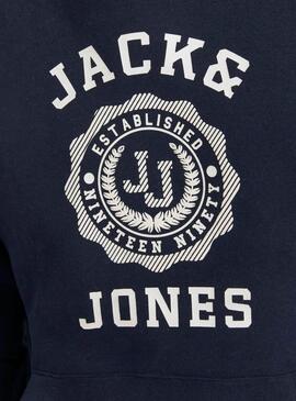 Sudadera Jack And Jones Victo marino con capucha para hombre