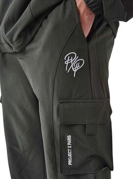 Pantalón técnico Project x Paris cargo verde para hombre