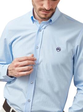 Camisa Altonadock azul lisa para hombre