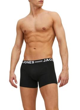 Pack 3 Calzoncillos Jack and Jones Sense negro para hombre