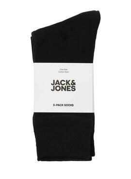 Pack 3 Calcetines Jack and Jones negro para hombre