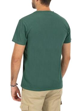 Camiseta El Pulpo logo bordado a contraste verde para hombre