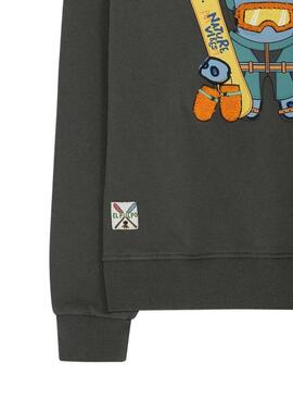 Sudadera El Pulpo estampado Snowboard gris para hombre