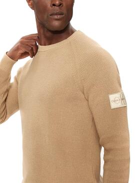 Jersey Calvin Klein Jeans Easy beige para hombre